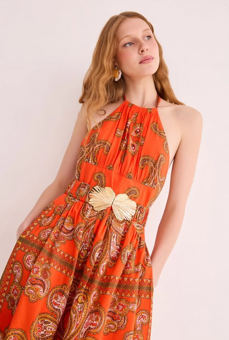 Cara Cara NYC Dena Dress - Sierra Paisley Orange
