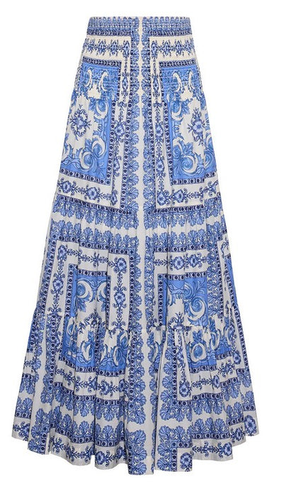 Cara Cara NYC Emila Skirt - Hudson Scarf Sky