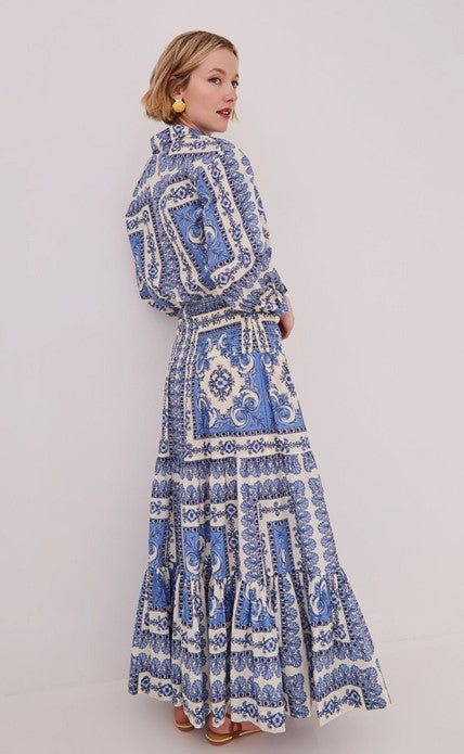 Cara Cara NYC Emila Skirt - Hudson Scarf Sky