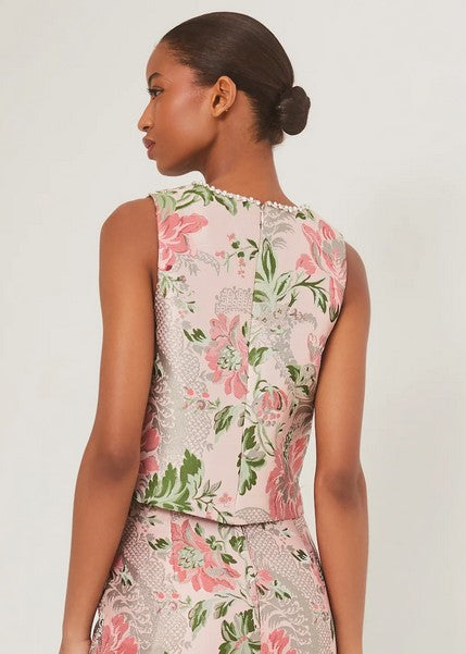 Cara Cara NYC Mackenzie Top - Jacquard Pink Floral