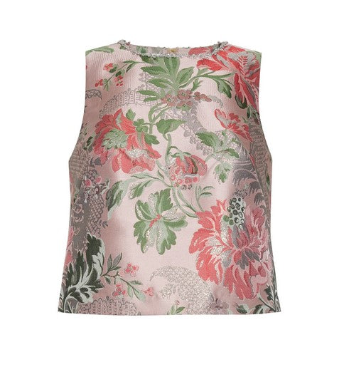 Cara Cara NYC Mackenzie Top - Jacquard Pink Floral