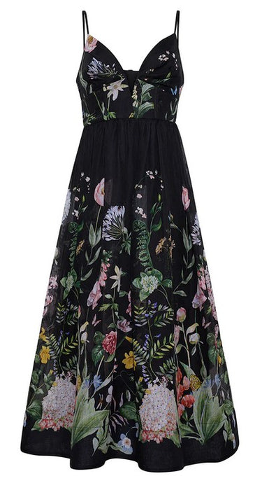 Cara Cara NYC Pero Midi Dress - Bloomsfield Black