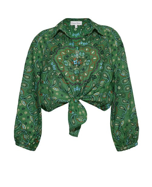 Cara Cara NYC Rumson Top - Bandana Green
