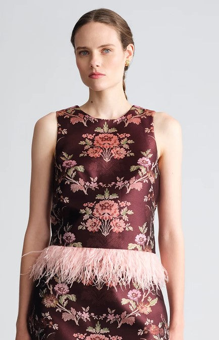 Cara Cara Belmond Top - Trellis Jacquard Maron