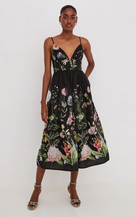 Cara Cara NYC Pero Midi Dress - Bloomsfield Black
