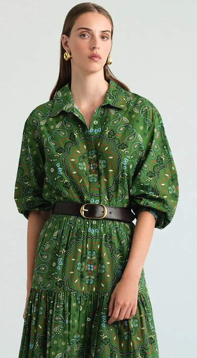 Cara Cara NYC Rumson Top - Bandana Green