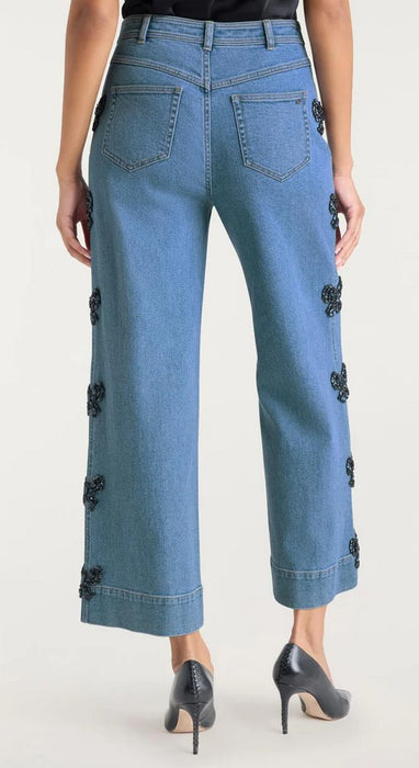 Cinq a Sept Rhinestone Bow Betsie Pants - Blue haze