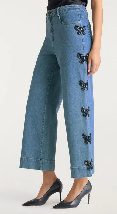 Cinq a Sept Rhinestone Bow Betsie Pants - Blue haze