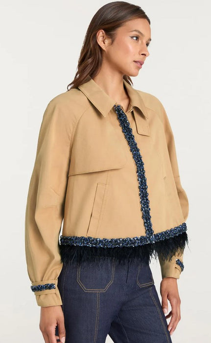 Cinq a Sept Camila Jacket - Khaki/Navy
