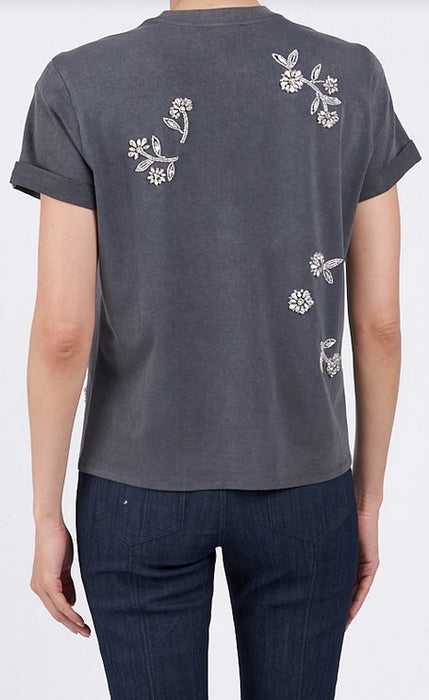 Cinq a Sept Diamond Vines Bree Tee - Washed Black