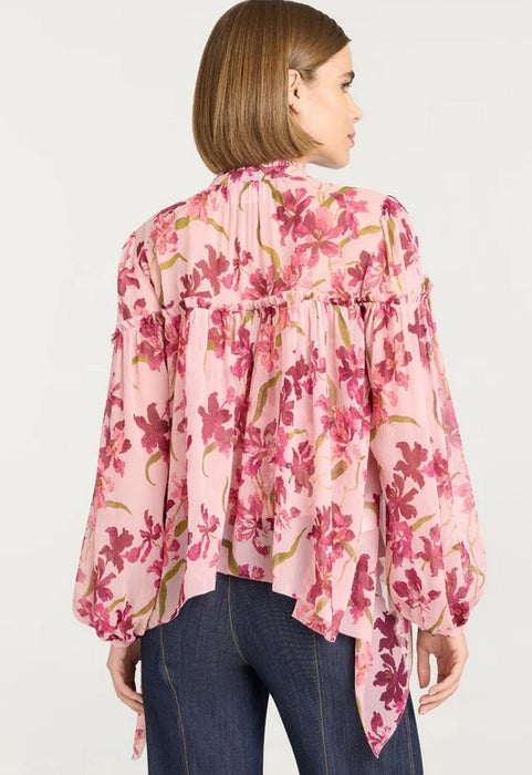 Cinq a Sept Danny Trailing Floral Top - Petal Pink