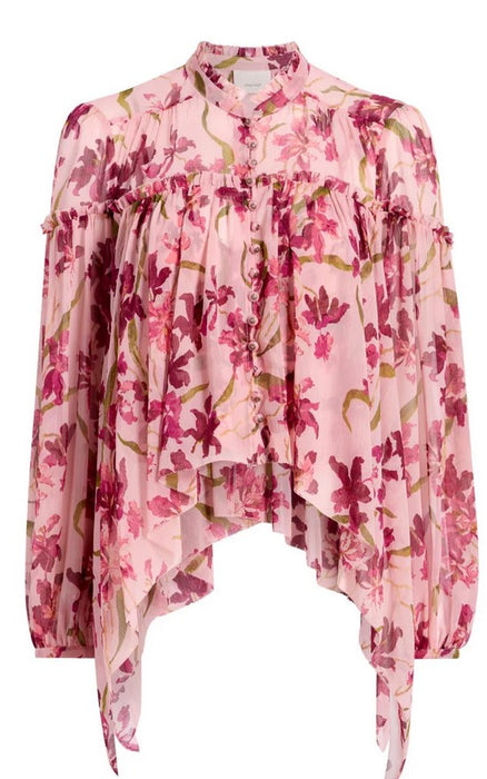 Cinq a Sept Danny Trailing Floral Top - Petal Pink