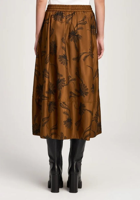 Cinq a Sept Paisley fan Sirani Skirt - Toffee/Black