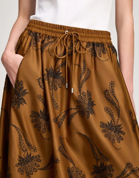 Cinq a Sept Paisley fan Sirani Skirt - Toffee/Black