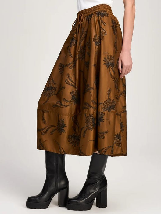 Cinq a Sept Paisley fan Sirani Skirt - Toffee/Black
