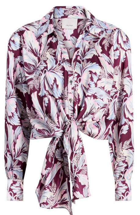 Cinq a Sept Tulip Marianna Top - Deep Plum Multi