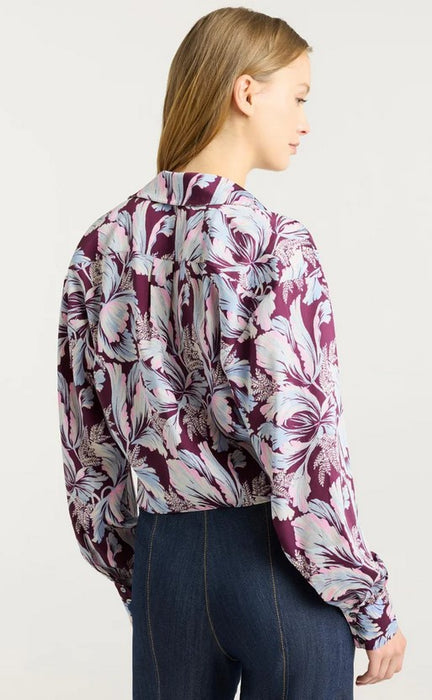 Cinq a Sept Tulip Marianna Top - Deep Plum Multi