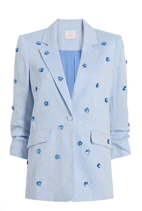 Cinq a Sept Linen Kyle Blazer - Blue Hydrangra