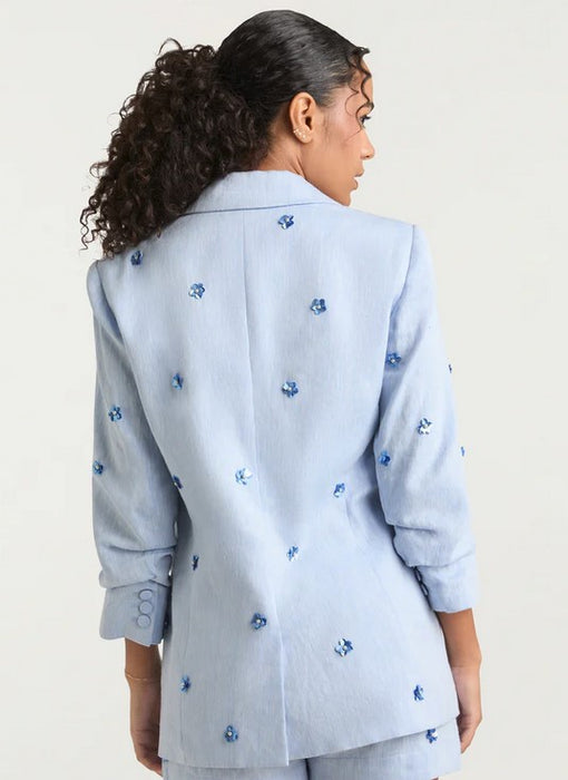 Cinq a Sept Linen Kyle Blazer - Blue Hydrangra