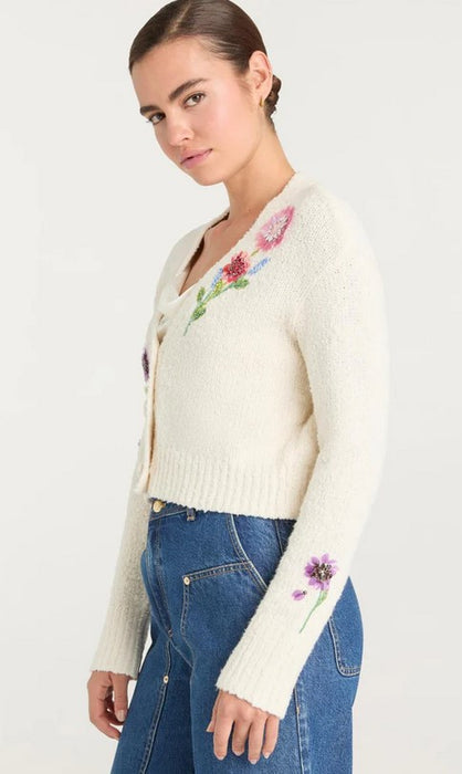 Cinq a Sept Solene Cardigan - Ivory/Multi