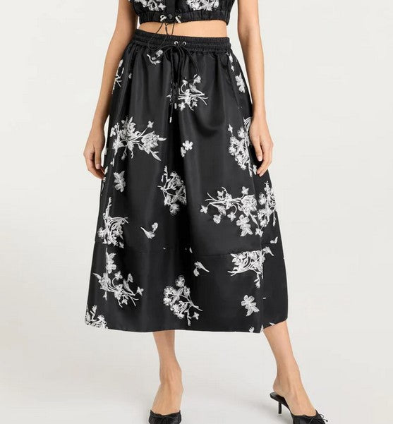 Cinq a Sept Wildflower Sirani Skirt - Black/Ivory
