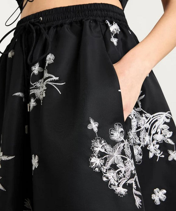 Cinq a Sept Wildflower Sirani Skirt - Black/Ivory
