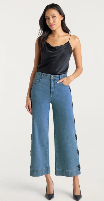 Cinq a Sept Rhinestone Bow Betsie Pants - Blue haze