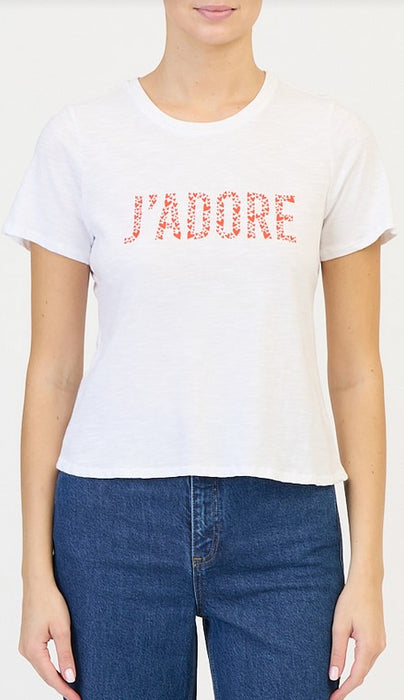 Cinq a Sept J'Adore Shrunken Tee - White