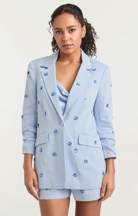 Cinq a Sept Linen Kyle Blazer - Blue Hydrangra