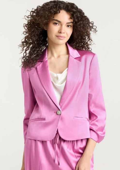 Cinq a Sept Textured Satin Le Petit Khloe Jacket - Violet Dawn