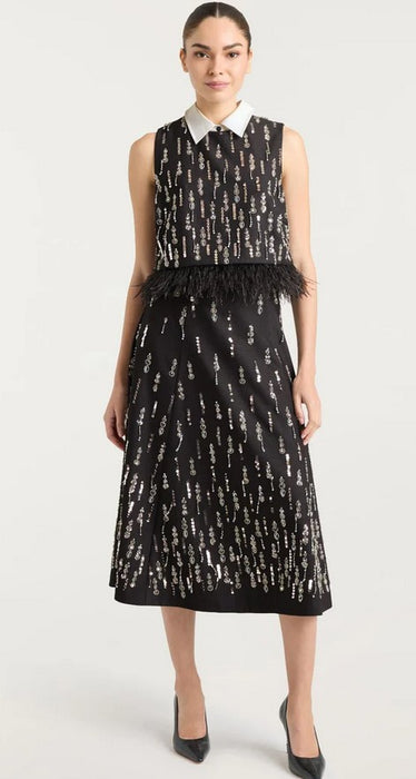 Cinq a Sept Selene Skirt - Charcoal Multi