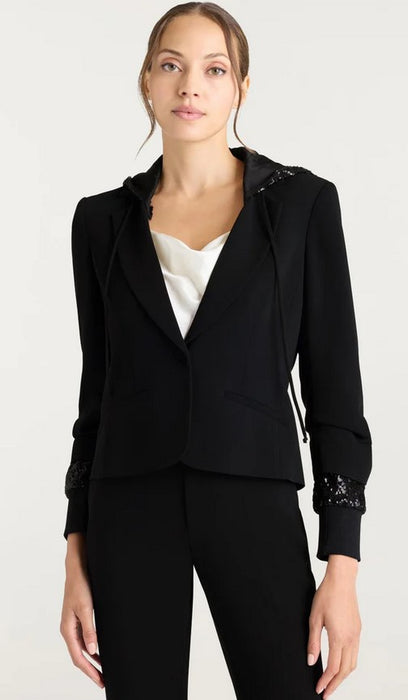 Cinq a Sept Sequin Hood Le Petit Khloe Jacket - Black