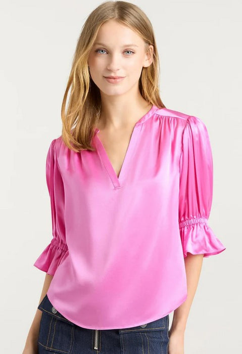 Cinq a Sept Split Neck Fiona Top - Violet Dawn