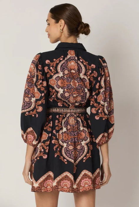 Cleobella Leigh Mini Dress - Dark Lagos Print