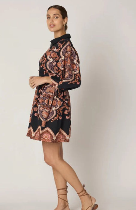 Cleobella Leigh Mini Dress - Dark Lagos Print