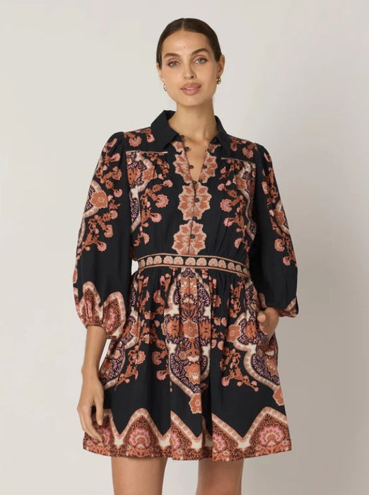 Cleobella Leigh Mini Dress - Dark Lagos Print