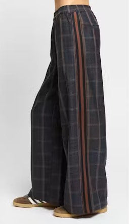 Central Park west Lyla Track Pant - Charcoal Plaid