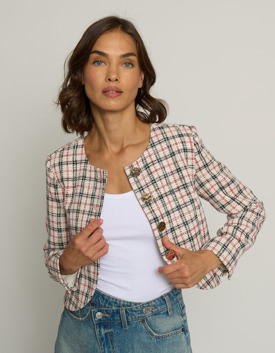 Central Park West Big Button Jacket - Multi