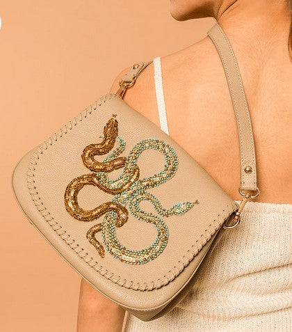 Deepa Gurnani Savile Handbag -Turquoise Gold