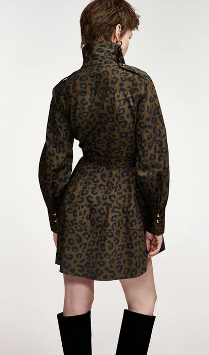 Essentiel Antwerp Keto Mini Shirt Dress - Khaki/Black