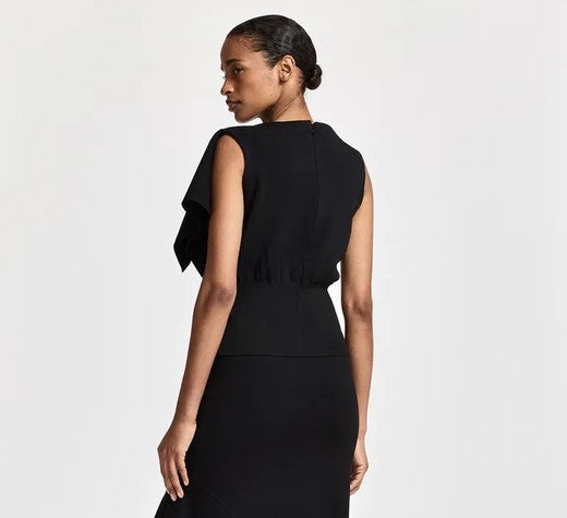 Essentiel Antwerp Know Knitted Top with Frill - Black