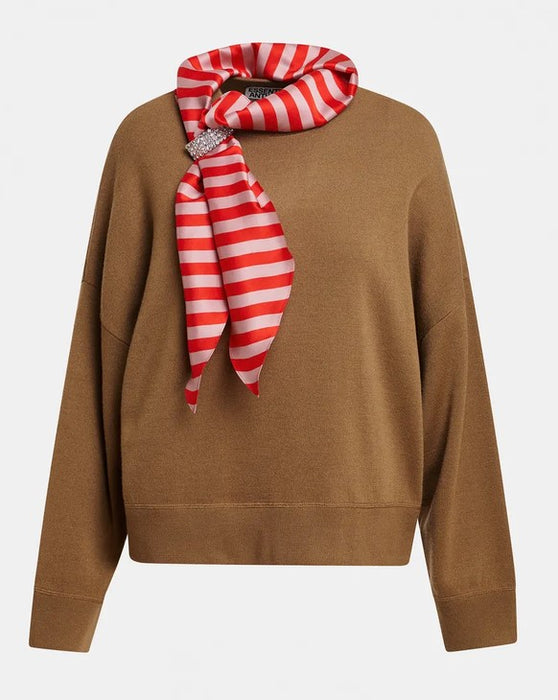 Essenteil Antwerp Kurtis Pullover with Scarf - Camel