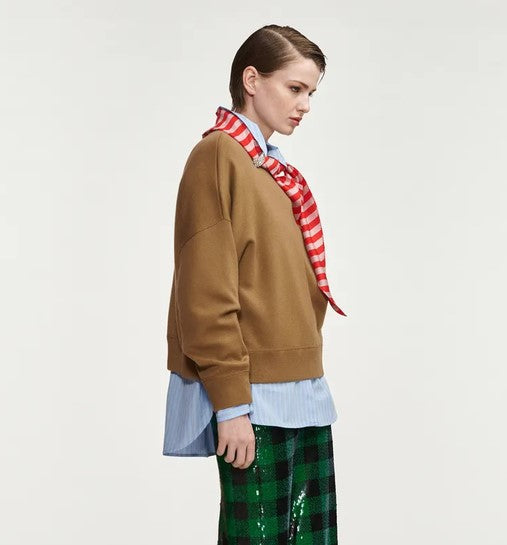 Essenteil Antwerp Kurtis Pullover with Scarf - Camel