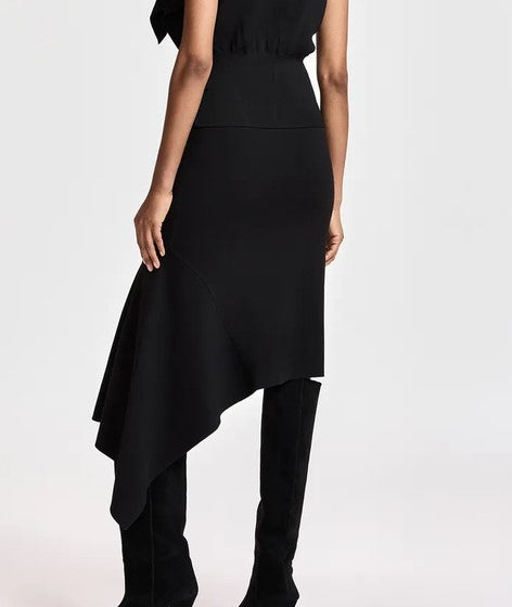 Essentiel Antwerp Kap Knitted Skirt with Frill - Black
