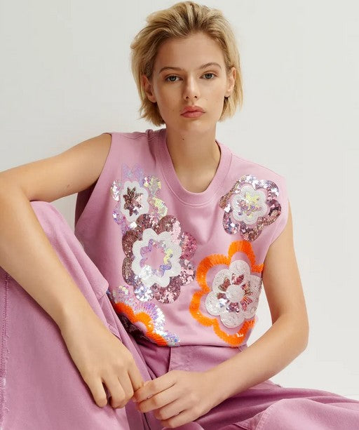 Essentiel Antwerp Hitalian Sweatshirt - Pink Combo