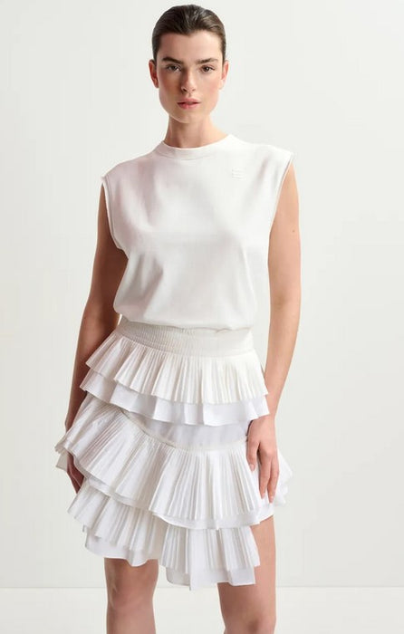 Essentiel Antwerp Hupaul Ruffle Mini Skirt - White