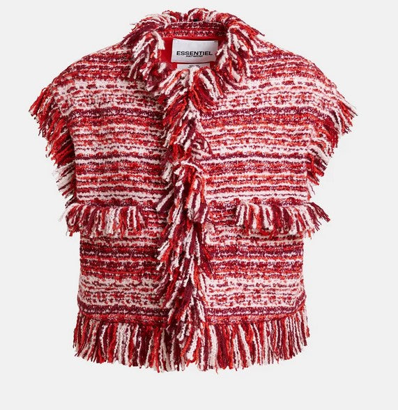 Essentiel Antwerp Ishani Fringe Vest - Santa