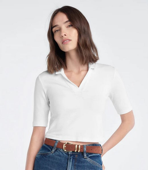 Favorite Daughter Reading Polo Tee -White