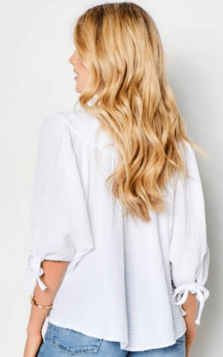 Felicite Tie Top - White