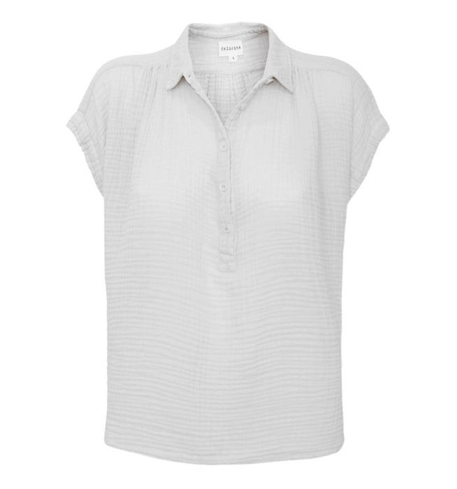 Felicite Short Sleeve Henley - White